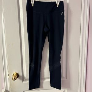 HEAD navy blue leggings with mesh cutout size medium